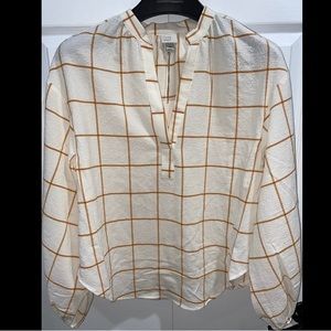 A New Day Cream Stripe Puff Sleeve Top - Women's XS